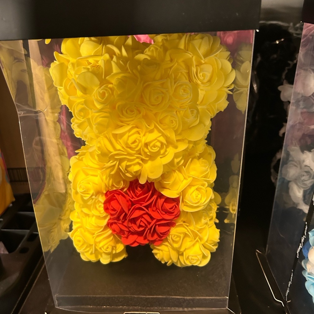 Yellow and Red Rose Teddy Bear